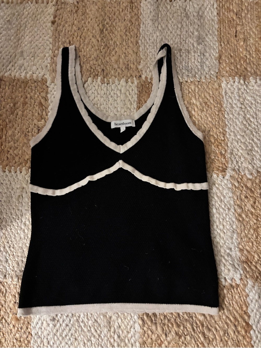 Heartloom Black Camisole with Cream Trim